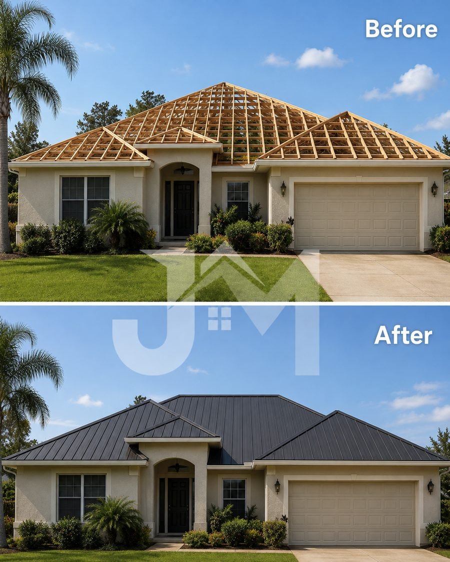 Before and after: full roof replacement by J&M