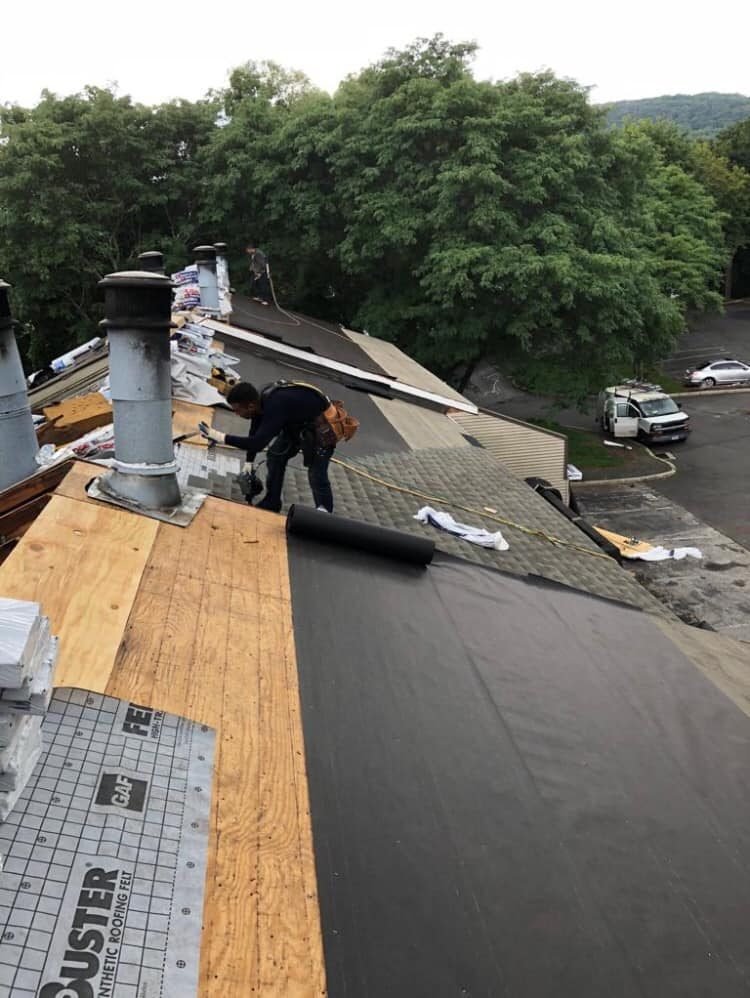 Underlayment on commercial roof
